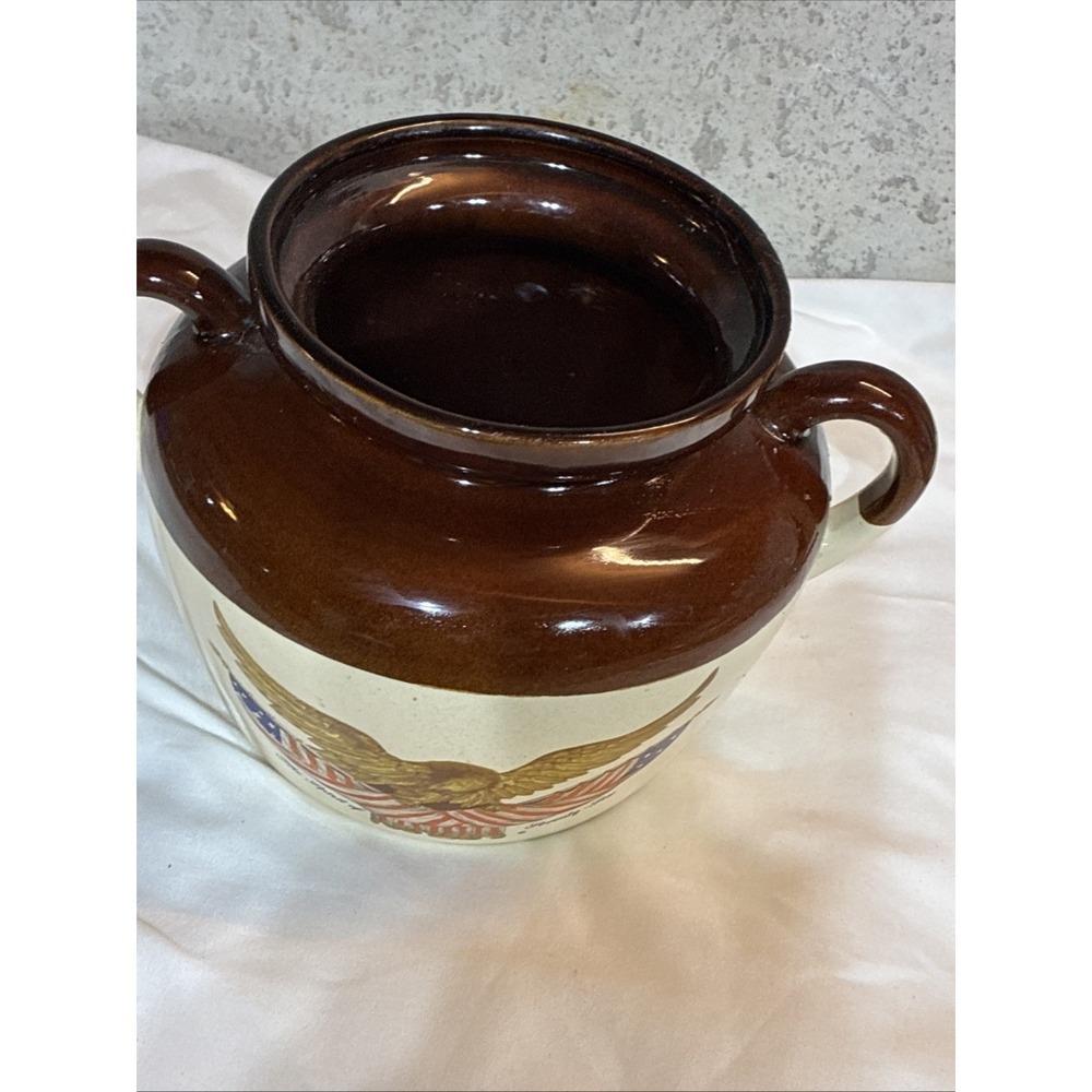 VTG McCoy Spirit of 76 Carved Wooden Eagle USA Cookie Jar Bean Pot No Lid - Picture 2 of 11